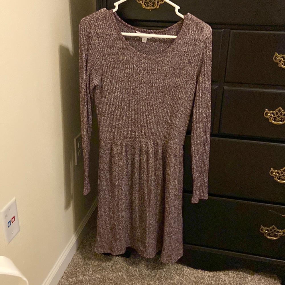 Burgundy Long Sleeve Dress